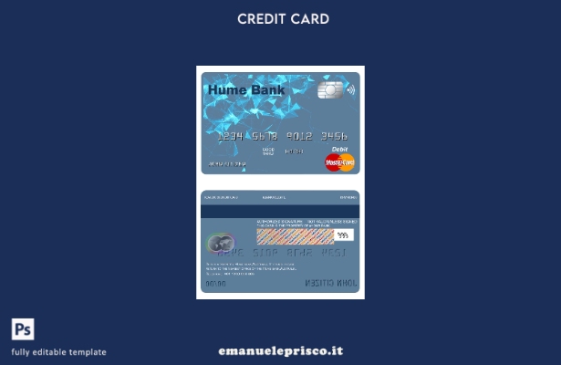 modello di carta mastercard della banca Australia Hume in stile verificato